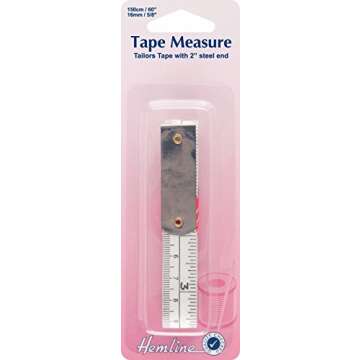 Hemline Tailors Sewing Tape Measure with 2" Steel End