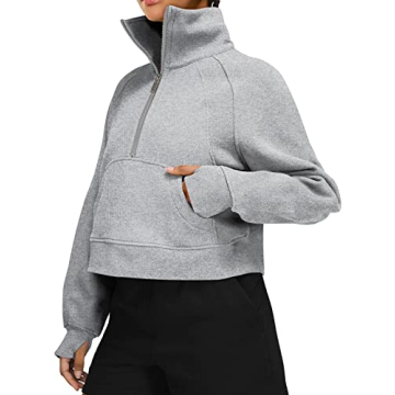 Stylish LASLULU Fuzzy Cropped Sweatshirt for Comfort