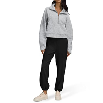 Stylish LASLULU Fuzzy Cropped Sweatshirt for Comfort