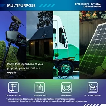 ExpertPower 12V 100Ah Lithium Battery for RV and Solar Uses