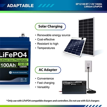 ExpertPower 12V 100Ah Lithium Battery for RV and Solar Uses