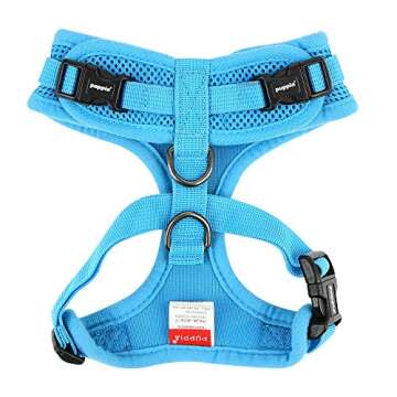 Authentic Puppia RiteFit Harness with Adjustable Neck, Sky Blue, Small