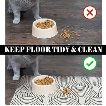 Dog Food Mats for Floors Super Absorbent, Pet Cat Food Mat - Non Slip Dog Bowl Mats for Food and Water, Eco-Friendly Boho Dog Placemats Feeding Mat