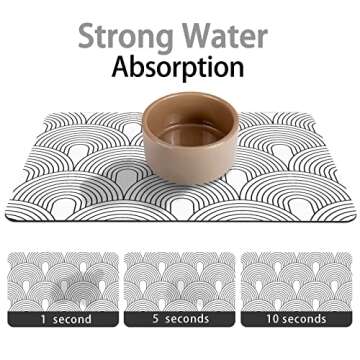 Dog Food Mats for Floors Super Absorbent, Pet Cat Food Mat - Non Slip Dog Bowl Mats for Food and Water, Eco-Friendly Boho Dog Placemats Feeding Mat