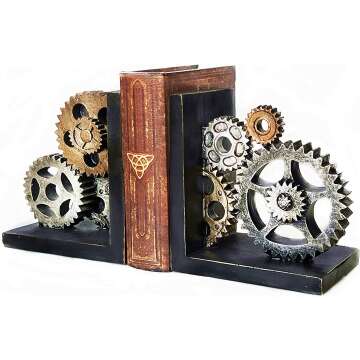 Bellaa 20881 Industrial Vintage Bookends - Stylish & Durable
