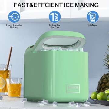 Premium Ice Makers Countertop, Fast Ice Production, Self-Cleaning