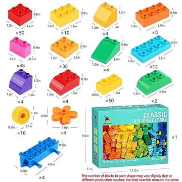 Cutedeer 258 Piece Classic Building Blocks Set for Kids