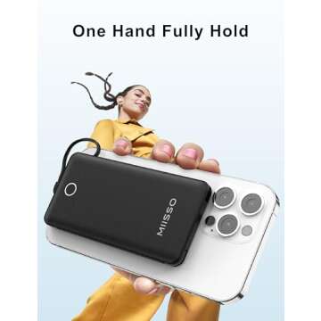 10000mAh Slim Portable Charger with Built-in Cables