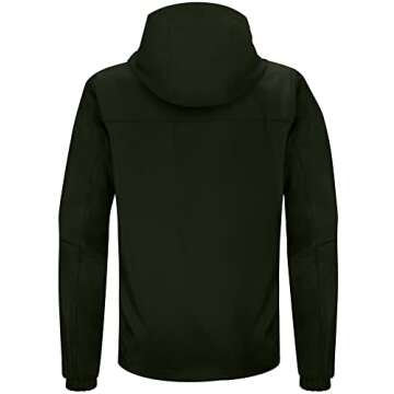 Mapamyumco Men's Lightweight Windbreakers with Hood for Travel Hiking Golf,Windproof Casual Spring Jackets Olive Green L
