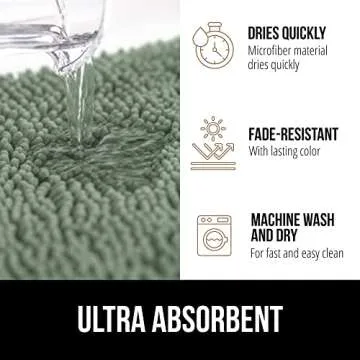Gorilla Grip Soft Chenille Bath Rug Mat for Cozy Decor