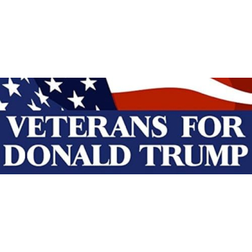 Veterans for Donald Trump Bumper Sticker - Pro Military Vinyl Decal for Cars or Trucks