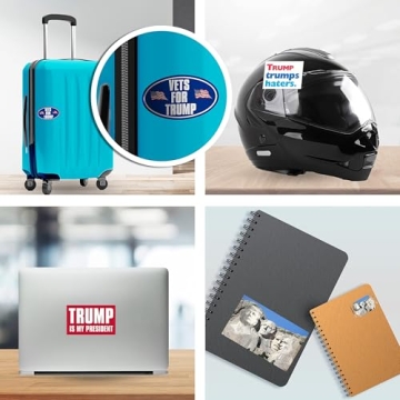 Support Veterans with Trump Bumper Sticker - 3 x 8 Vinyl Decal