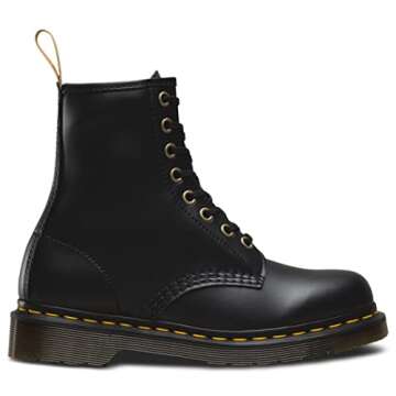 Dr. Martens Unisex Vegan 1460 8 Eye Boot, Black Felix Rub Off, 7 Women/6 Men