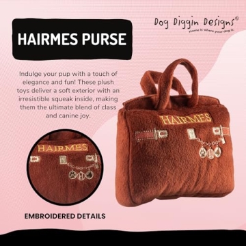 Classy Paws Luxury Plush Dog Purse Toy for Small Dogs