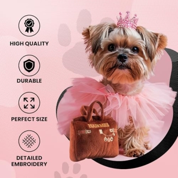 Classy Paws Luxury Plush Dog Purse Toy for Small Dogs