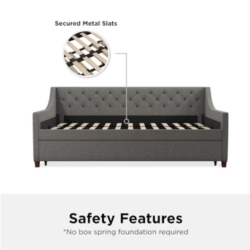 Novogratz Her Majesty Upholstered Daybed and Trundle - Stylish Comfort