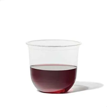 TOSSWARE NATURAL Arc - Plant Based Cups 12 oz - Plastic Alternative Cups for Parties, Bachelorettes, Weddings - Recyclable Clear Cold Cups - Set of 50