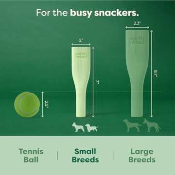 Earth Rated Dog Toy, Enrichment Toys for Adult and Puppy Dogs, Dishwasher and Freezer-Safe, Natural Rubber, Small, Green