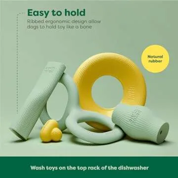 Earth Rated Dog Toy, Enrichment Toys for Adult and Puppy Dogs, Dishwasher and Freezer-Safe, Natural Rubber, Small, Green