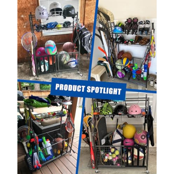 Mythinglogic Sports Organizer for Garage with Hooks and Baskets