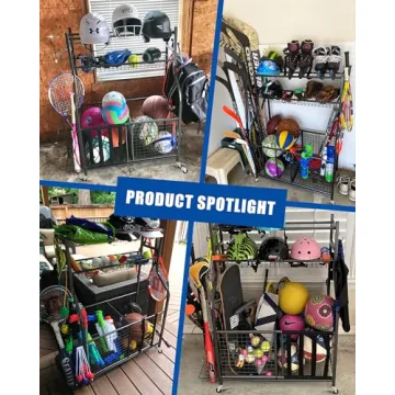 Mythinglogic Sports Organizer for Garage with Hooks and Baskets