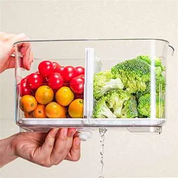 SANNO Fresh Produce Saver Container for Organized Fridges