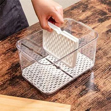 SANNO Fresh Produce Saver Container for Organized Fridges