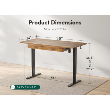 FEZIBO Adjustable Height Electric Desk for Home Office