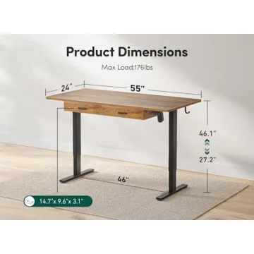 FEZIBO Adjustable Height Electric Desk for Home Office