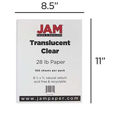 Translucent Vellum Paper by JAM PAPER - 100 Sheets