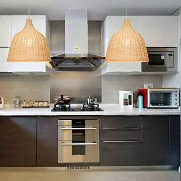 KIRIN Bamboo Rattan Hanging Lamp Pendant Light for Home