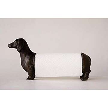 Creative Co-Op Dachshund Dog Paper Towel Holder Entertaining Tools, Bronze