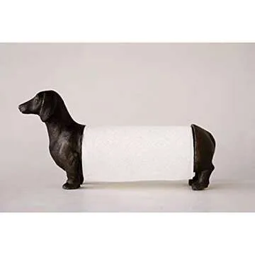 Creative Co-Op Dachshund Dog Paper Towel Holder Entertaining Tools, Bronze