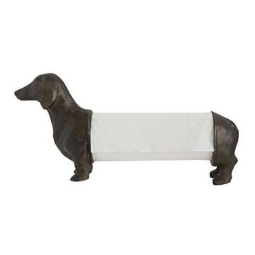 Creative Co-Op Dachshund Dog Paper Towel Holder Entertaining Tools, Bronze