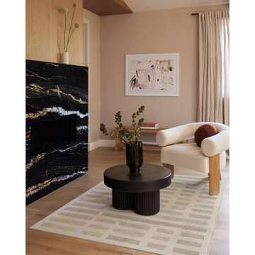 Ruggable Founders Washable Rug - Neutral Geometric Area Rug for Living Room Bedroom Kitchen - Non-Sl...