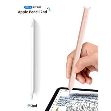 2 Pack Cute Ear Case Silicone Skin Cover Compatible with Apple Pencil 2nd Generation Accessories Com...