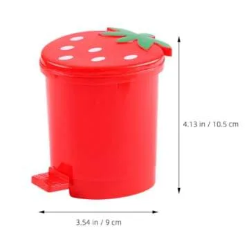 PRETYZOOM Strawberry Desktop Trash Can for Small Spaces