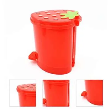 PRETYZOOM Strawberry Desktop Trash Can for Small Spaces