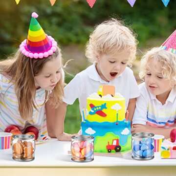 Tuanse Paint Cans Clear Plastic Paint Cans 3 x 3 Inches Mini Empty Bucket with Lids Small Transparent Paint Containers for Art Crafts Candy DIY Projects Christmas Party Favor Decor(18 Pack)