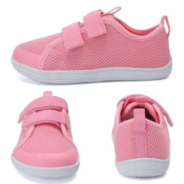 WateLves Toddler Little Kid Wide Barefoot The First Walking Shoes Girls Boys Breathable Lightweight ...