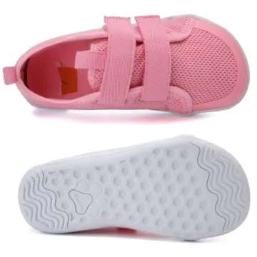WateLves Toddler Little Kid Wide Barefoot The First Walking Shoes Girls Boys Breathable Lightweight Splay Naturally Minimalist Sneakers(Pink,24)