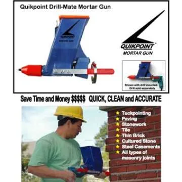 Quickpoint Mortar Gun Drill Adaptor for Fast Masonry