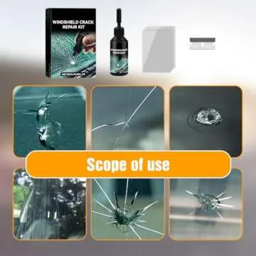 Car Windshield Crack Repair Kit, Upgrade Chipped Windshield Filler Repair Fluid Glue, Glass Scratch Repair Liquid for Chips Cracks (1 Set)