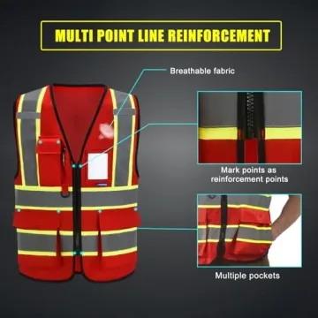AYKRM Reflective Safety Vest for High Visibility Workwear