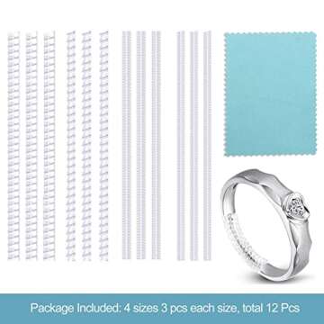 Ring Size Adjuster for Loose Rings, 12 Pack Invisible Ring Guards, Ring Sizers Ring Spacers or Ring ...