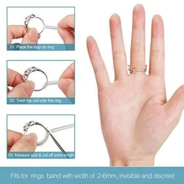 Ring Size Adjuster for Loose Rings, 12 Pack Invisible Ring Guards, Ring Sizers Ring Spacers or Ring Tightener, 4 Sizes Fitter, Resizer Fit Almost Any Size Rings