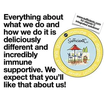 Sufficient-C High Dose Non-GMO Vitamin C Lemon Peach Immune-Ade Drink Mix, Convenient 125 Gram Size w/L-lysine, Bromelain & a Premium 96% Pure Green Tea Extract - Stomach Friendly, Adrenal Supportive