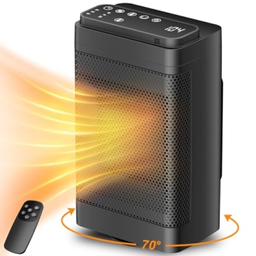 Space Heater Indoor with Thermostat, Max temperature 104°F, 1500W Portable Heaters for Indoor use w...