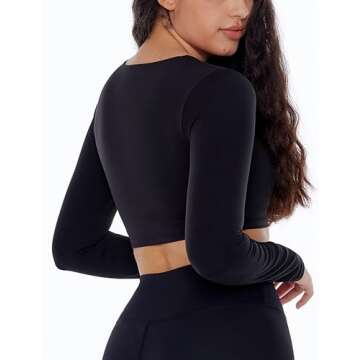 Stylish ENERBLOOM Long Sleeve Crop Top for Women