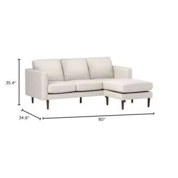 Rivet Revolve Modern Sectional Sofa with Reversible Chaise